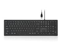 Perixx PERIBOARD-210II Clavier USB filaire avec touches ciseaux silencieuses pour ordinateur de bureau, ordinateur portable et tablette - Noir - Anglais américain