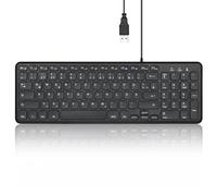 Perixx PERIBOARD-213 DE Clavier USB Compact Filaire avec Touches de Structure en Ciseaux silencieuses pour Ordinateur, pavé numérique, Ordinateur Portable et Tablette, Noir, QWERTZ
