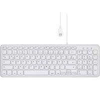 Perixx PERIBOARD-213 DE W USB Clavier allemand, QWERTZ blanc Touches à frappe silencieuse