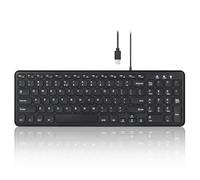 Perixx PERIBOARD-213C Clavier filaire silencieux USB-C ciseau - 36,8 x 12,9 x 1,9 cm - Design compact avec pavé numérique - Noir - US anglais