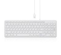 Perixx PERIBOARD-213U Clavier filaire USB silencieux avec pavé numérique QWERTY Blanc