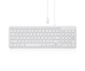 Perixx PERIBOARD-213U Clavier filaire USB silencieux avec pavé numérique QWERTY Blanc