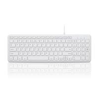 Perixx PERIBOARD-213W Clavier filaire Quiet USB - 14,45 x 4,76 x 0,70 pouces - Design compact avec pavé numérique - Blanc - Anglais américain