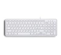 Perixx PERIBOARD-213W - Clavier filaire USB - Touches à ciseaux silencieuses - Design compact avec pavé numérique - Blanc - Disposition française