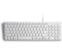 Perixx PERIBOARD-213W Clavier USB Filaire Silencieux, Compact avec Pavé Numérique, AZERTY Français, 36,7 x 12,1 x 1,8 cm, Blanc