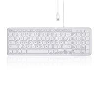 Perixx PERIBOARD-213W DE Clavier USB Filaire Compact avec Touches structurées en Ciseaux silencieuses pour Ordinateur, pavé numérique, Ordinateur Portable et Tablette, Blanc, QWERTZ…