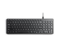 Perixx PERIBOARD-215B US, Wired Type-C Keyboard - Ultra Slim with Scissor Keys - Construit en 2 x 2 USB-A & C Hub - 2 câbles USB A & C Amovibles - Noir - Anglais américain