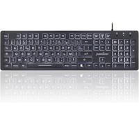 Perixx PERIBOARD-317 Clavier Rétroéclairé Filaire USB, Touches à Membrane, LED Blanche, AZERTY Français, Windows Compatible