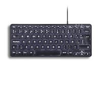 Perixx PERIBOARD-332 Clavier mini USB rétroéclairé avec câble - Touches ciseaux type X - Rétroéclairage blanc - noir - QWERTY espagnol