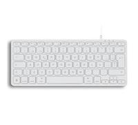 Perixx PERIBOARD-332MW Clavier compatible avec Mac OS Mini rétroéclairé avec câble - Touches ciseaux fines avec grande source - LED blanche - disposition espagnole avec Ñ