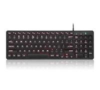 Perixx PERIBOARD-333B Clavier USB filaire Backlit - Clé de type X - Compact 14,25 x 4,57 pouces - Grandes lettres imprimées - Rétroéclairage blanc - QWERTY anglais US