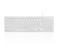 perixx PERIBOARD-333MW Clavier rétroéclairé Compact pour Mac avec câble - Touches Ciseaux Minces avec Grandes Lettres - LED Blanche - Disposition AZERTY français