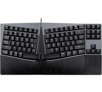 Perixx PERIBOARD-335 RD DE USB Clavier allemand, QWERTZ noir éclairé, ergonomique