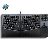 Perixx PERIBOARD-335BL Clavier Mécanique Compact Filaire Ergonomique Commutateurs à clic Bleu Fonction Programmable avec Touches Macro Compatible Windows et Mac OS X US Anglais US