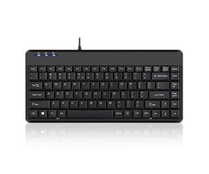 Perixx PERIBOARD-409 Mini clavier anglais (US QWERTY) - USB - 2 x USB Hubs - Noir - 315 x 147 x 20 mm