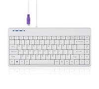 Perixx PERIBOARD-409PW PB-409PWUS-11829 Mini clavier filaire PS2 Blanc 31,4 x 14,6 x 2 cm