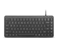 Perixx PERIBOARD-414U Mini clavier filaire USB, compact, 31,2 x 13,5 x 1,8 cm, Plug and Play, noir, disposition anglaise américaine
