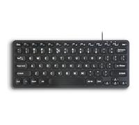 Perixx PERIBOARD-416 Mini clavier filaire USB avec 4 hubs - Touches ciseaux de type X - Touches Big Print - Câble USB-C/A détachable - Anglais américain