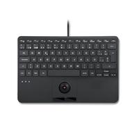 Perixx PERIBOARD-427 ES : Clavier USB avec câble- Trackball intégré, - Rétroéclairage blanc/rouge, design compact - 2 ports USB et disposition QWERTY espagnole
