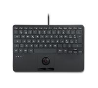 Perixx PERIBOARD-427 US Clavier USB filaire rétroéclairé avec trackball - Rétroéclairage blanc et rouge - Dimensions compactes 11,18 × 7,17 × 1,1 pouces - 2 concentrateurs USB intégrés - Disposition