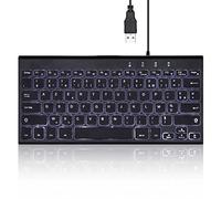 perixx PERIBOARD-429 Mini Clavier avec rétroéclairage, Design Fin et léger; Touches Multimédia, pour PC, Laptop, Noir, Configuration AZERTY Français