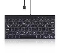 Perixx PERIBOARD-429 Mini Clavier Filaire Rétro-éclairé Mince Léger Touches Multimédia pour Ordinateur Portable PC Layout US
