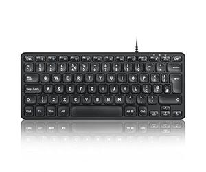 perixx PERIBOARD-432 Clavier USB filaire Design fin avec grandes touches de police, QWERTY britannique
