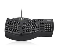 Perixx PERIBOARD-512 Clavier Ergonomique - Clavier partagé - USB - Recommandé pour Les Bras de Tennis -QWERTZ Disposition Allemande - Noir