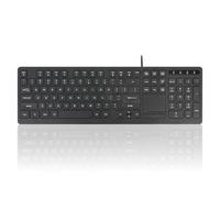 Perixx PERIBOARD-513III Clavier filaire pleine taille avec pavé tactile intégré - Touches ciseaux silencieuses - Touches de raccourci multimédia - Disposition américaine