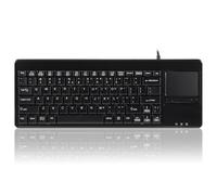Perixx PERIBOARD-515H Plus, Wired Keyboard with Touchpad - USB Port with 2 Hubs - US English Layout