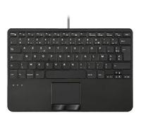 PERIXX PERIBOARD-525 FR Clavier Mini USB Filaire AZERTY avec Pavé Tactile, Touches X Type, 2 Hubs USB, Compact et Pratique.