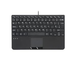 perixx PERIBOARD-525 H UK Mini clavier filaire USB avec pavé tactile - Touches ciseaux de type X - 28,4 x 18,2 x 2,8 cm - 2 concentrateurs USB intégrés - UK anglais