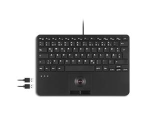 perixx PERIBOARD-526 H DE USB Clavier Allemand, QWERTZ Noir hub USB, avec trackball