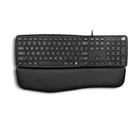 Perixx PERIBOARD-527 Clavier USB filaire confort - Touches ciseaux pour ordinateur portable - Design incurvé Ergo-Lite - Repose-poignet souple amovible - Noir - Anglais américain