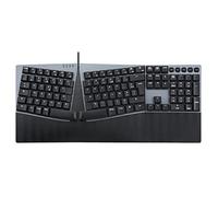 Perixx PERIBOARD-535BL Clavier mécanique Filaire et Ergonomique - Touches Clicky Bleues à Profil Bas - Touches Macro programmables - Compatible avec Windows et Mac OS X - Layout AZERTY français