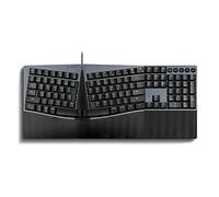 Perixx PERIBOARD-535BR Clavier Mécanique Filaire Ergonomique Commutateurs Tactiles Marron Profil Basse Fonction Programmable avec Touches Macro Compatible Windows et Mac OS X Anglais US Noir
