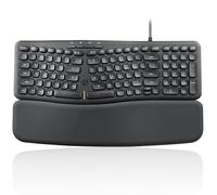 Perixx PERIBOARD-536B US Clavier USB Compact Ergonomique Filaire - 41,5 x 14,5 x 4,1 cm - Pavé numérique intégré - Repose-Poignet Amovible - Saisie silencieuse - Noir