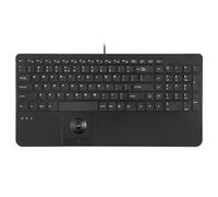 Perixx PERIBOARD-538 US Clavier USB Ordinateur Compact Filaire avec Boule de Commande - Touches Ciseaux de Type X - 397 x 198 x 37 mm - 2 Concentrateurs USB Intégrés - Noir