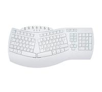 Perixx PERIBOARD-612 Clavier ergonomique sans fil 2,4 g et Bluetooth, compatible avec Windows 10 et Mac OS X, disposition italienne, blanche