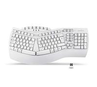 perixx PERIBOARD-612 Clavier ergonomique sans fil avec double mode 2,4 G et fonctions Bluetooth, compatible avec Windows 10 et Mac OS X, blanc, QWERTY UK