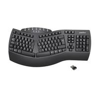 Perixx PERIBOARD-612 Clavier ergonomique sans fil avec double mode 2,4 G et fonctions Bluetooth, compatible avec Windows 10 et Mac OS X System, noir, disposition britannique