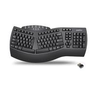 Perixx Périboard-612B Clavier sans fil ergonomique split avec double mode 2.4G et fonction Bluetooth, compatible avec Windows 10 et Mac OS X System, noir, mise en page anglaise USA
