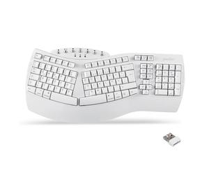 perixx PERIBOARD-612WDE Bluetooth® Tastatur Allemand, QWERTZ Blanc Ergonomisch, Handballenauflage, M