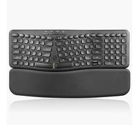 Perixx PERIBOARD-636B Clavier USB Compact Ergonomique sans Fil - Technologie sans Fil 2,4 G - Pavé numérique intégré - Repose-Poignet Amovible - Saisie silencieuse - Noir
