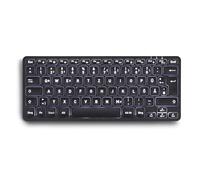 Perixx PERIBOARD-732B Mini clavier sans fil rétroéclairé - Touches de type X - Rétroéclairage blanc - Mise en page allemande