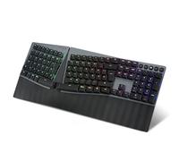 Perixx PERIBOARD-835RD Clavier mécanique Ergonomique sans Fil - Éclairage RVB - Interrupteur linéaire Rouge Plat - Connexions Multiples - Compatible avec Windows & Mac OS - Disposition QWERTZ