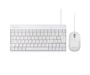 Perixx PERIDUO-212 Combo Mini Clavier et Souris Filaire 12 Touches Multimédia Blanc