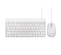 Perixx PERIDUO-212W Mini clavier et souris filaires Connexion USB Blanc