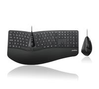 Perixx PERIDUO-505 Combo Clavier et Souris Ergonomique, avec Disposition de Touches Split, Repose-Poignets Réglables, QWERTY Espagnol
