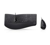 perixx PERIDUO-505, Combo Ergonomique QWERTY US, Clavier et Souris Filaire USB pour Windows - Souris Vertical à Molette de Défilement Inclinable, Repose Poignet Réglable
